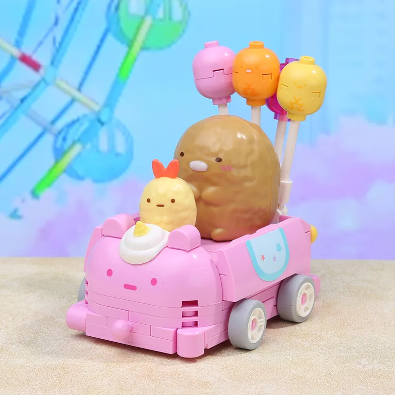 Qman Building Blocks #30489 Sumikko Tonkatsu & Ebifurai no shippos Balloon Car