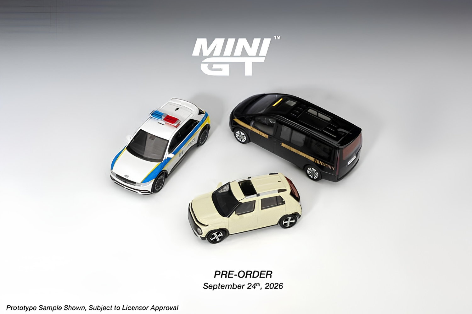 (Pre-order) Mini GT #1385 Hyundai Casper Butter Cream Yellow Pearl Diecast Model