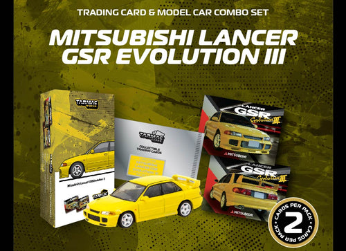 Load image into Gallery viewer, Tarmac Works 1/64 Mitsubishi Lancer GSR Evolution III Yellow Model

