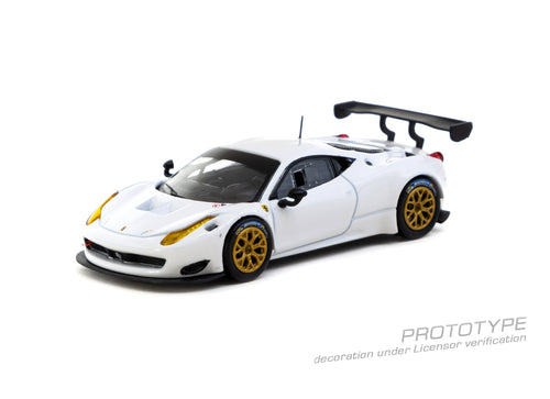 Load image into Gallery viewer, Tarmac Works 1/64 Ferrari 458 Italia GT3 White Diecast Model Car
