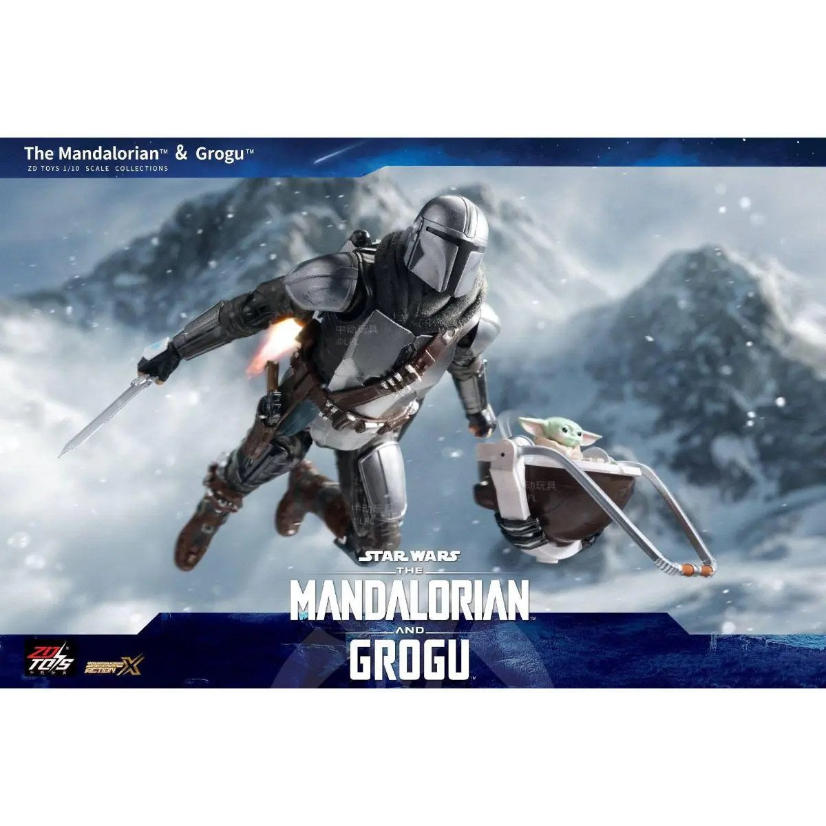 ZD Toys Star Wars Action Figures - The Mandalorian & Grugo Action Figure Set