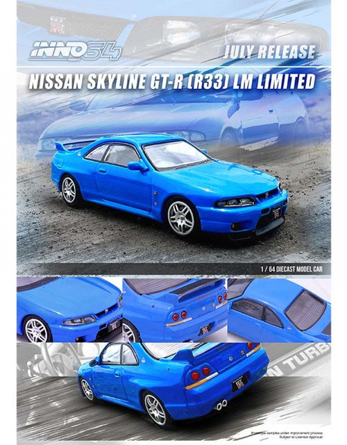 Load image into Gallery viewer, INNO64 1/64 NISSAN SKYLINE GT-R R33 LM LIMITED DIECAST SCALE MODEL CAR
