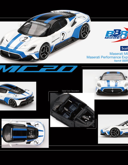 BBR 1:64 Maserati MC20 #2 Maserati Performance Experience Model Car