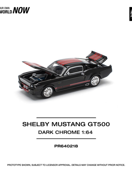 POPRACE 1/64 SHELBY MUSTANG GT500 DARK CHROME Diecast Model Car