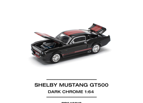 Load image into Gallery viewer, POPRACE 1/64 SHELBY MUSTANG GT500 DARK CHROME Diecast Model Car
