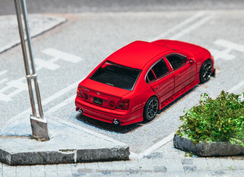 Load image into Gallery viewer, (Pre-order) Tarmac Works 1/64 VERTEX Toyota Aristo JZS161 Red Car+Card Combo Set
