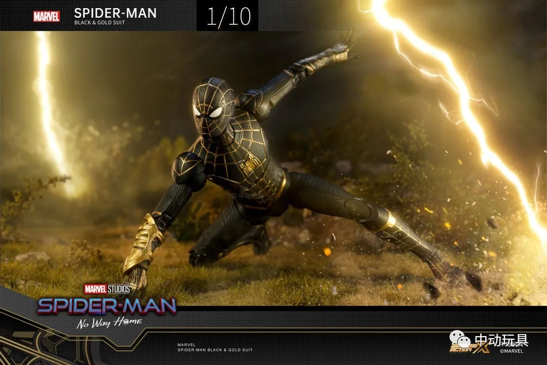 ZD Toys Marvel Avengers 1/10 Spiderman Black Gold Suit No Way Home Action Figure