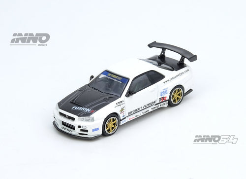 Load image into Gallery viewer, INNO64 1/64 TOP SECRET R34 GT-R White Diecast Model Car
