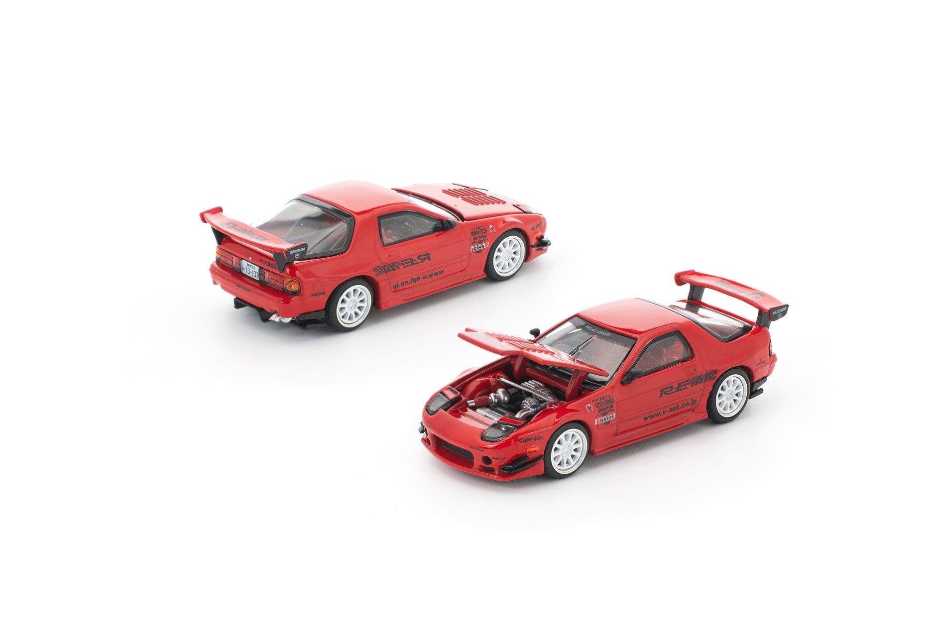 (Pre-order) POPRACE 1/64 MAZDA RX7 FC3S RE-AMEMIYA RED Diecast Model Car