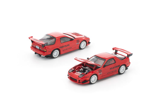 Load image into Gallery viewer, (Pre-order) POPRACE 1/64 MAZDA RX7 FC3S RE-AMEMIYA RED Diecast Model Car

