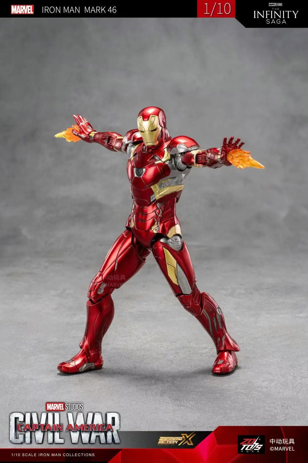 ZD Toys Marvel Avengers 1/10 Iron Man MK46 Action Figure Set