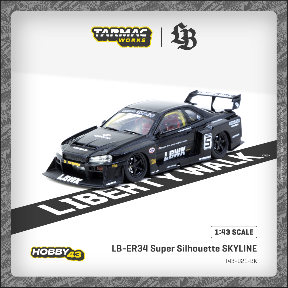 Tarmac Works 1:43 LB-ER34 Super Silhouette SKYLINE Black