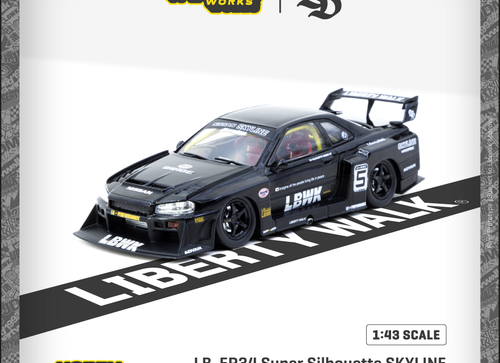 Load image into Gallery viewer, Tarmac Works 1:43 LB-ER34 Super Silhouette SKYLINE Black
