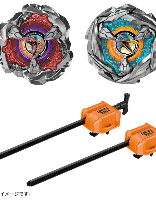 Load image into Gallery viewer, Takara Tomy Beyblade X BX-00 Jurassic World Spinosaurus Quetzalcoatl Starter Set
