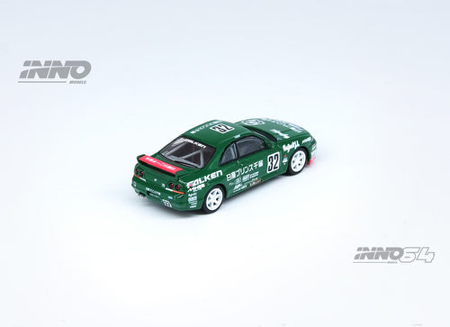 Load image into Gallery viewer, INNO64 1/64 NISSAN SKYLINE GT-R R33 #32 PRINCE CHIBA FALKEN N1 1996
