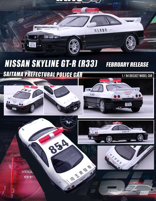 Load image into Gallery viewer, INNO64 1/64 Nissan Skyline GT-R R33 Saitama Prefectural Police Car Die-Cast
