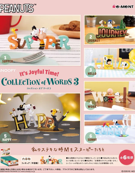 Re-ment Snoopy Collection of Words 3: It's Joyful Time! (Full set of 6pcs)