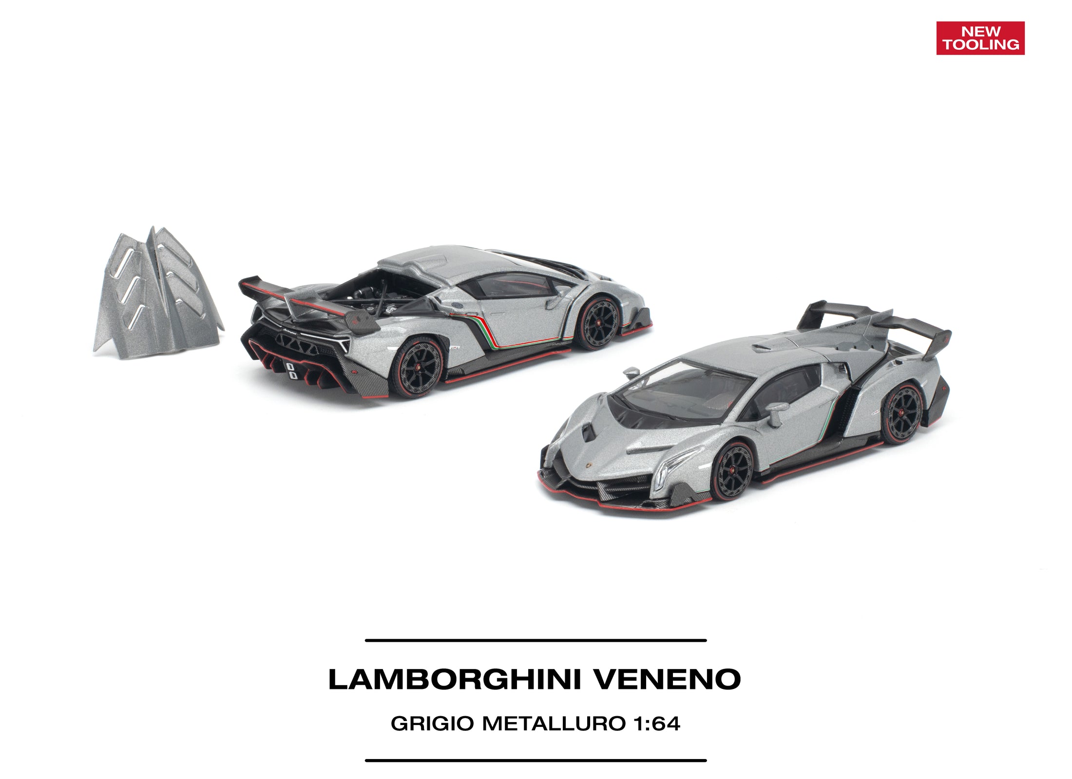 (Pre-order) POP RACE Lamborghini Veneno Grigio Metalluro New Tooling #PR640531