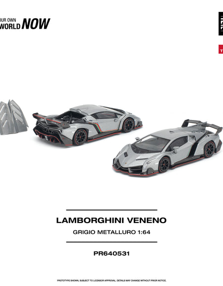 (Pre-order) POP RACE Lamborghini Veneno Grigio Metalluro New Tooling #PR640531