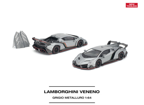 Load image into Gallery viewer, (Pre-order) POP RACE Lamborghini Veneno Grigio Metalluro New Tooling #PR640531
