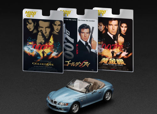 Load image into Gallery viewer, Mini GT #914 1/64 BMW Z3 "GoldenEye" English Blister Packaging

