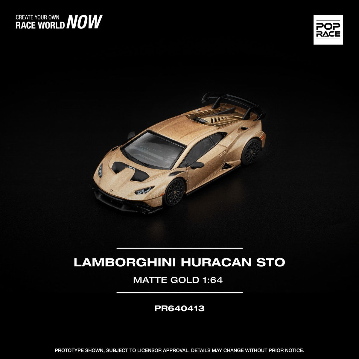 (Pre-order) POPRACE 1/64 LAMBORGHINI HURACAN STO MATTE GOLD #PR640413 Model Car