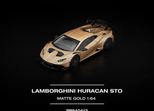 Load image into Gallery viewer, (Pre-order) POPRACE 1/64 LAMBORGHINI HURACAN STO MATTE GOLD #PR640413 Model Car
