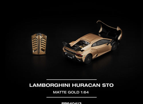 Load image into Gallery viewer, (Pre-order) POPRACE 1/64 LAMBORGHINI HURACAN STO MATTE GOLD #PR640413 Model Car
