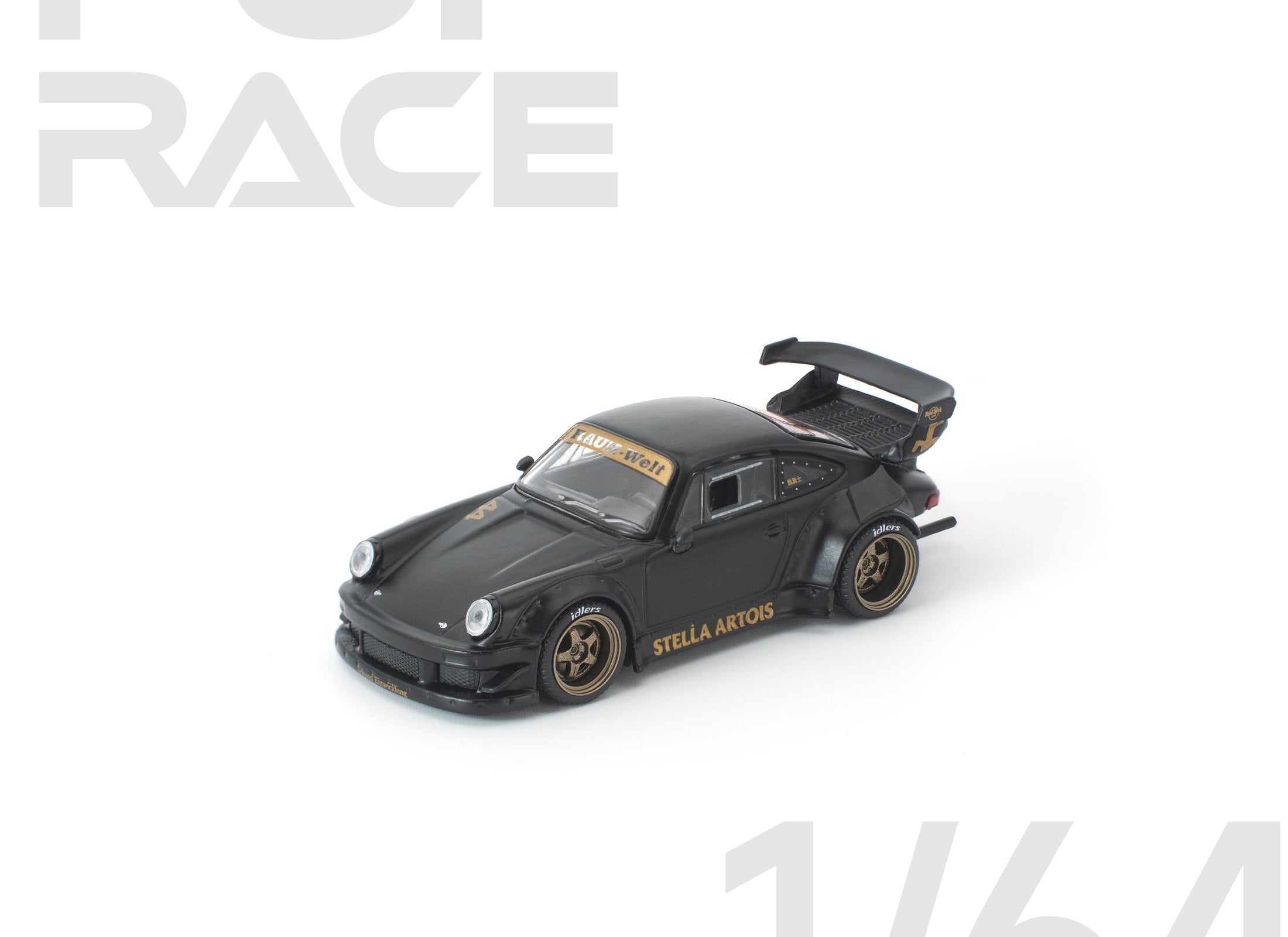 (Pre-order) POP RACE 1/64 RWB 930 MATTE BLACK "STELLA ARTOIS" Diecast #PR640468