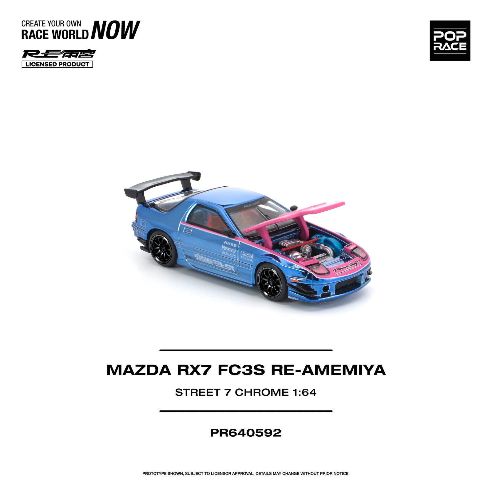 (Pre-order) POPRACE 1/64 - MAZDA RX7 (FC3S) RE-AMEMIYA STREET Diecast Model Car