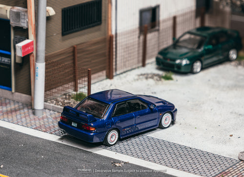 Load image into Gallery viewer, (Pre-order) Tarmac Works Mitsubishi Lancer GSR Evolution II Blue Diecast Model
