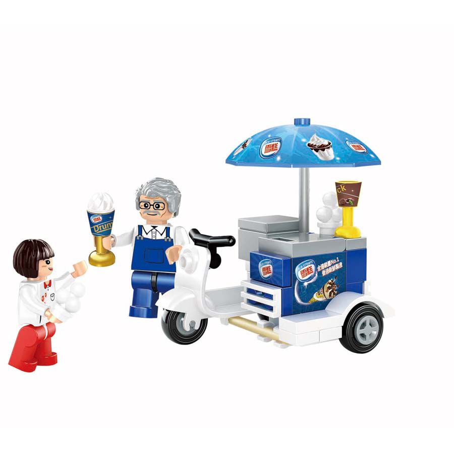 Royal Toys Building Blocks City Story Bricks RT07:Hong Kong Ice Cream Tricycler (62 Pcs)