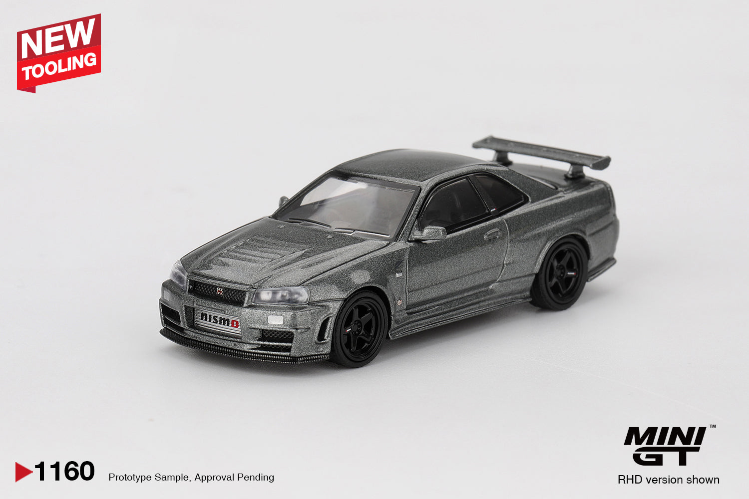 MINI GT #1160 Nissan Skyline GT-R Dark Metal Gray NISMO BNR34 CRS