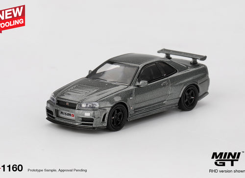 Load image into Gallery viewer, MINI GT #1160 Nissan Skyline GT-R Dark Metal Gray NISMO BNR34 CRS
