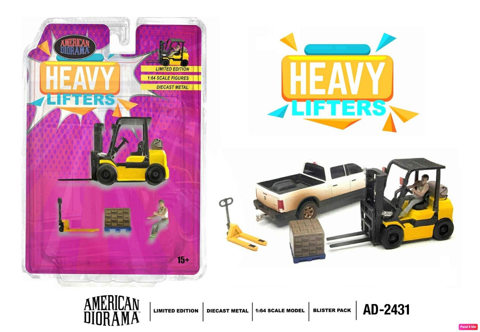 American Diorama 1:64 Figure Set: Heavy Lifters Full Set #AD-2431 (No Truck)