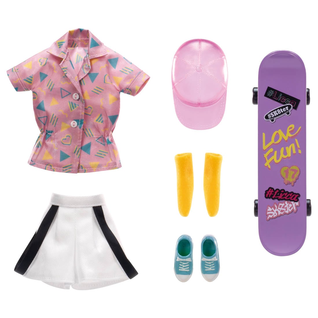 Takara Tomy Licca Chan Doll Accessory- Skateboard Street Dress Set
