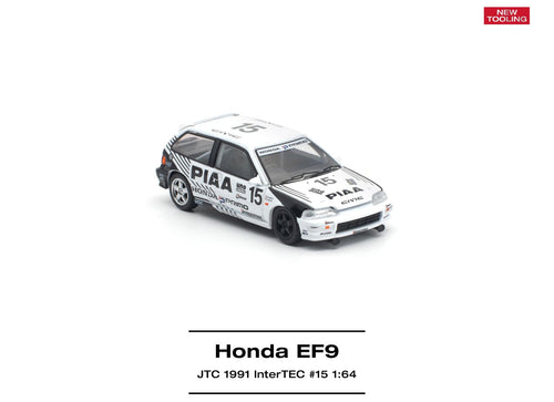 Load image into Gallery viewer, (Pre-order) POPRACE 1/64 - HONDA CIVIC EF9 #15 JTC 1991 Intertec Diecast Model
