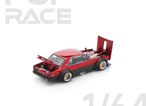 Load image into Gallery viewer, (Pre-order) POPRACE 1/64 SKYLINE GT-R V8 DRIFT (HAKOSUKA) - RED BLACK Model Car
