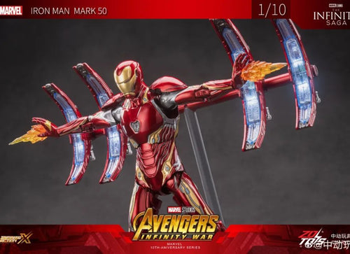 Load image into Gallery viewer, ZD Toys Marvel Avengers 1/10 Iron Man MK50 Action Figure Infinity War Scene
