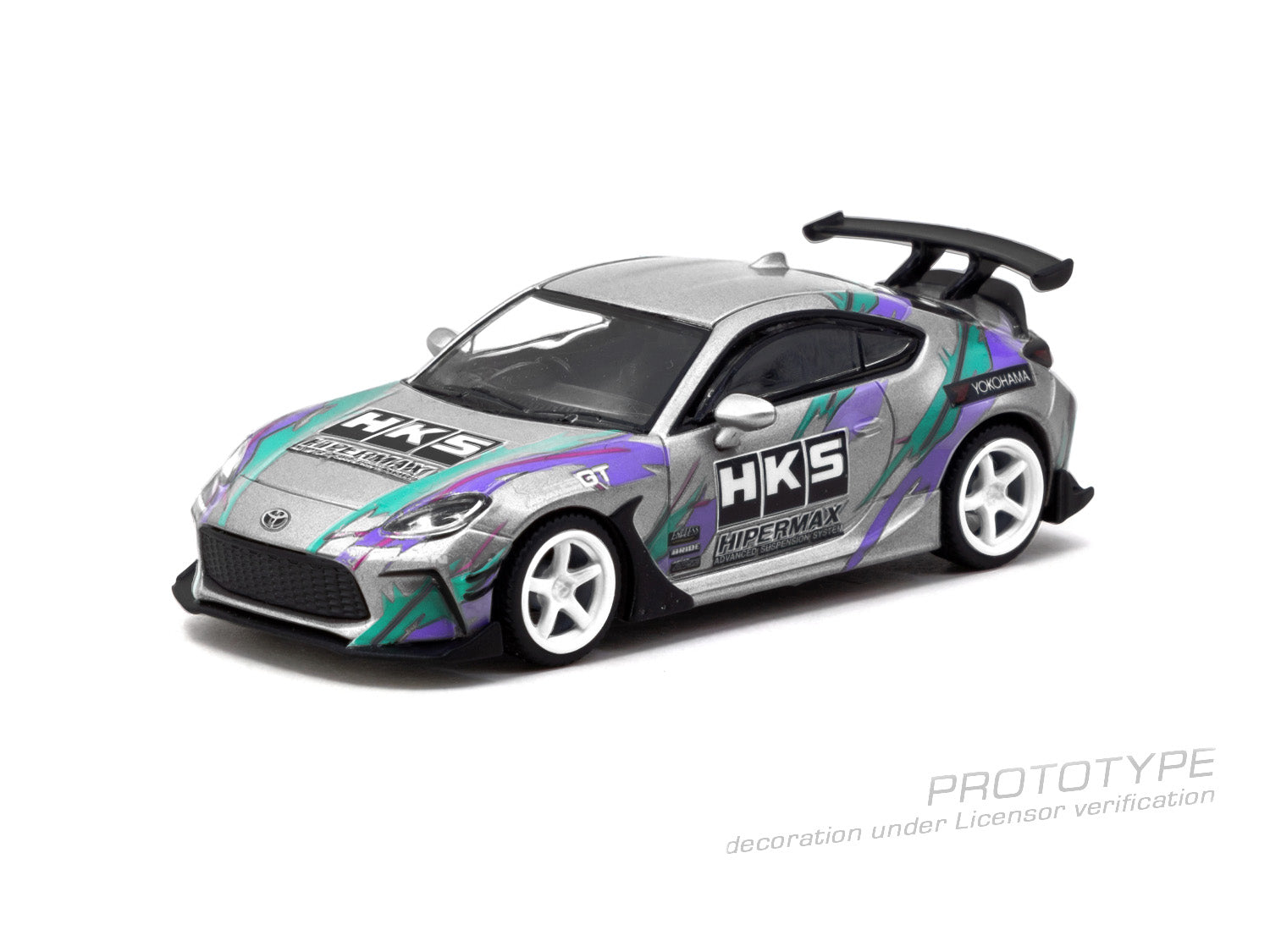 (Pre-order) Tarmac Works 1/64 HKS Toyota GR86 Grey Diecast Model Car