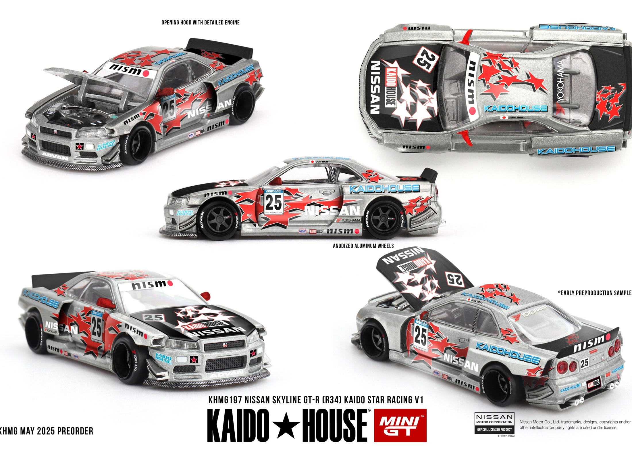 (Pre-order) KaidoHouse X Mini GT Nissan Skyline GT-R (R34) Kaido Star Racing V1
