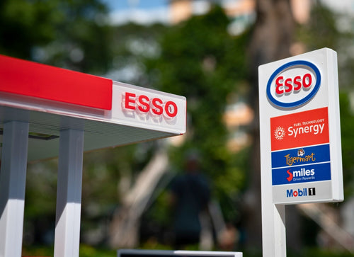 Load image into Gallery viewer, Tiny City Hong Kong Bd30 1/64 ESSO Gas Station Petrol Model Diorama
