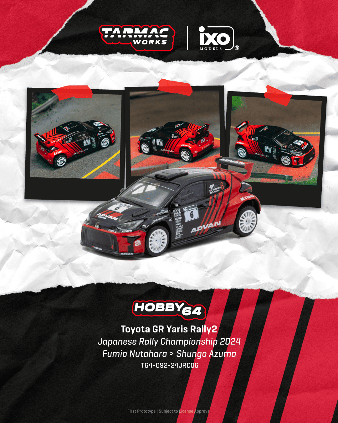 (Pre-order) Tarmac Works 1/64 Toyota GR Yaris Rally2 Japanese Rally Championship
