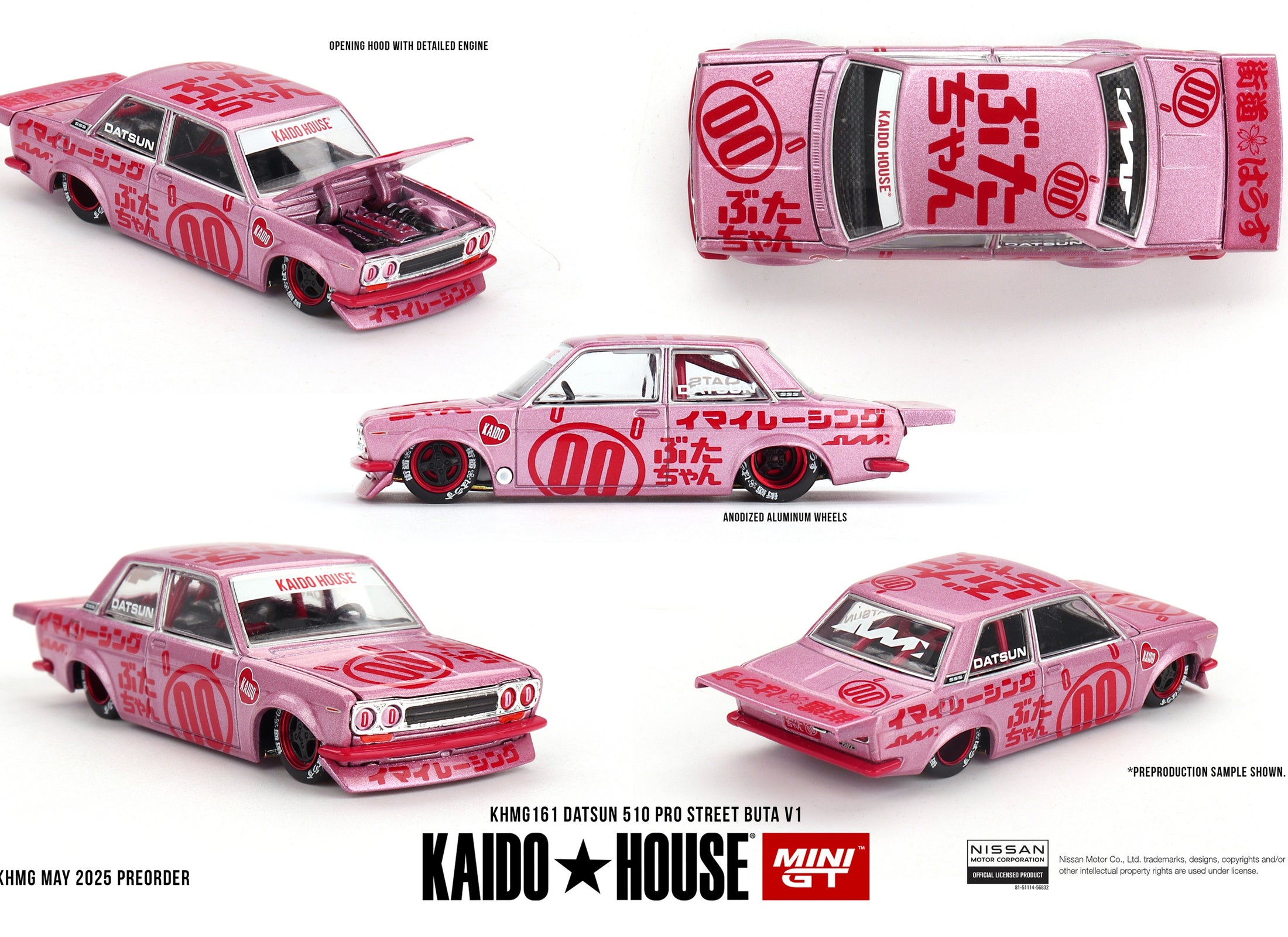 KaidoHouse X Mini GT Datsun 510 Pro Street Buta V1 Model Car