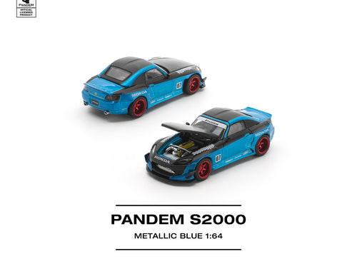 Load image into Gallery viewer, (Pre-order) POP RACE 1/64 PANDEM S2000 METALLIC BLUE Diecast Model Car
