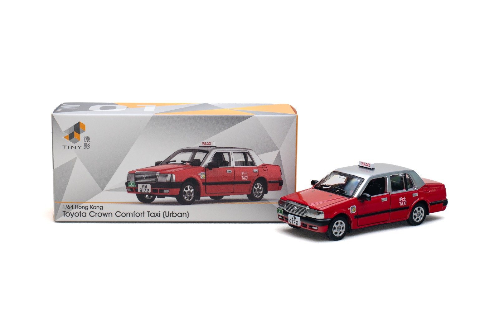 Tiny City 01 Die-cast Model Car 1/64 Toyota Crown Comfort Hong Kong Taxi VM6172