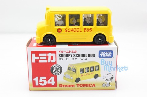 Load image into Gallery viewer, NEW Takara Tomy Dream Tomica #154 Snoopy Yellow School Bus Diecast Toy Car Japan

