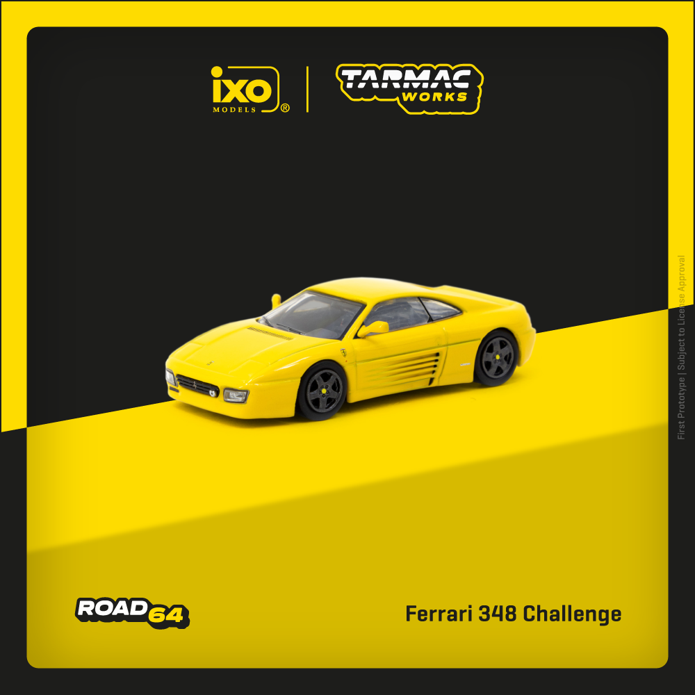 Tarmac Works 1/64 Ferrari 348 Challenge Yellow Diecast Model Car