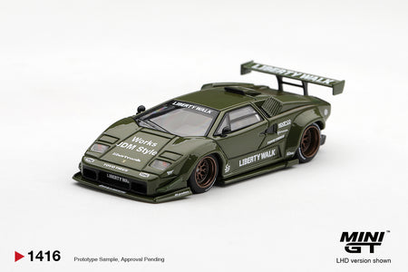 (Pre-order) Mini GT #1416 Lamborghini Countach LB-WORKS Army Green Diecast Model