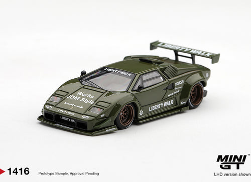 Load image into Gallery viewer, (Pre-order) Mini GT #1416 Lamborghini Countach LB-WORKS Army Green Diecast Model
